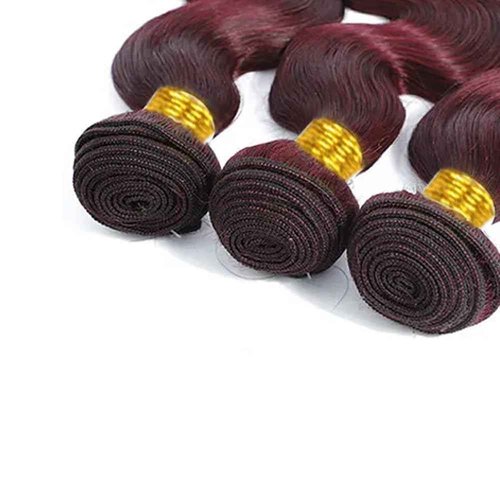 Michanliana Burgundy 99J Human Hair Bundles 10 12 14 Inch Body Wave Bundles Human Hair 12A Raw Unprocessed Virgin Quick Weave Hair for Black Women Burgundy 99J Color