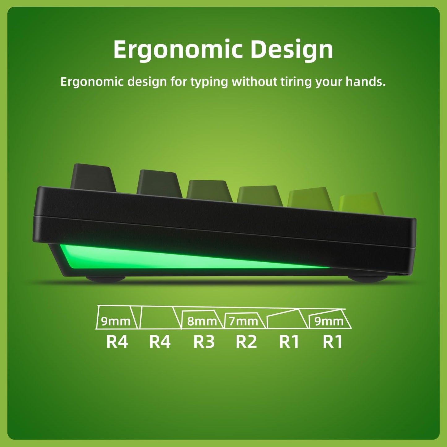 ZORNHER ZH870 Wireless Mechanical Gaming Keyboard,80% Green Custom Creamy Sound Keyboard with Shine Through PBT Keycaps,Pre-lubed Linear Switches,Hot-Swappable,RGB Backlit,2.4GHz/USB-C/BT5.0