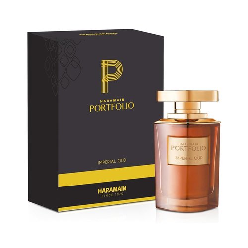 Al Haramain Portfolio Imperial Oud for Unisex - Arabian Perfume for Women & Men - Long Lasting Fragrance with Amber, Sage, Patchouli & Sandalwood - Arabic Cologne - Eau de Parfum - 2.5 oz EDP Spray
