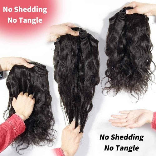 Fopeela 12A Human Hair Bundles Body Wave Bundles Human Hair 16 18 20 22 Inch 100% Unprocessed Brazilian Virgin Hair Body Wave 4 Bundles Human Hair Extensions for Women