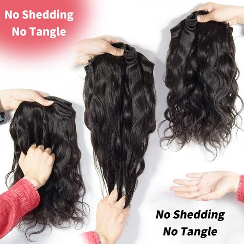 12A Brazilian Body Wave Human Hair 3 Bundles 18 20 22 Inch 100% Unprocessed Brazilian Virgin Human Hair Weave Bundles Body Wave Hair Extensions Natural Color