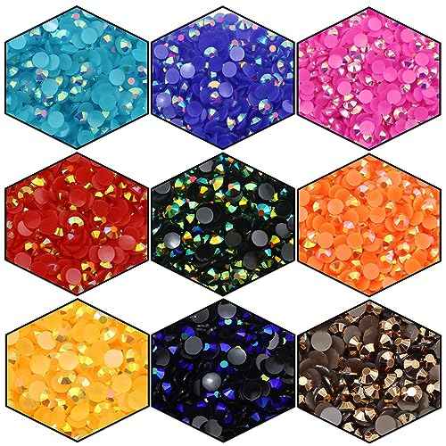 4500 Pcs SS12 3mm AB Flatback Rhinestones for Nails Art Crafts Glitter Round Shine Gems Crystals DIY Clothes Shoes £¨Black-Bottom Purple Red AB£©