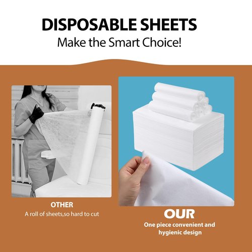 300 Pcs Disposable Massage Table Sheets 31" x 71 Disposable Bed Sheets Non Woven Fabric SPA Bed Cover Breathable for Massage Beauty Tattoos