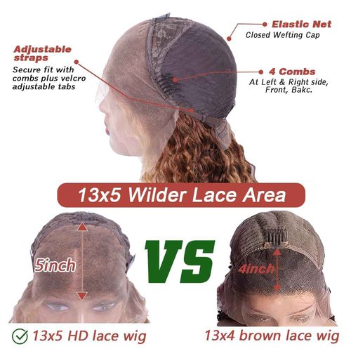 Azibo 13x5 Full Lace Front Wigs Human Hair Pre Plucked 4/27 Water Wave Wigs 200% Density Highlight Honey Blonde Lace Front Wigs Human Hair 20inch