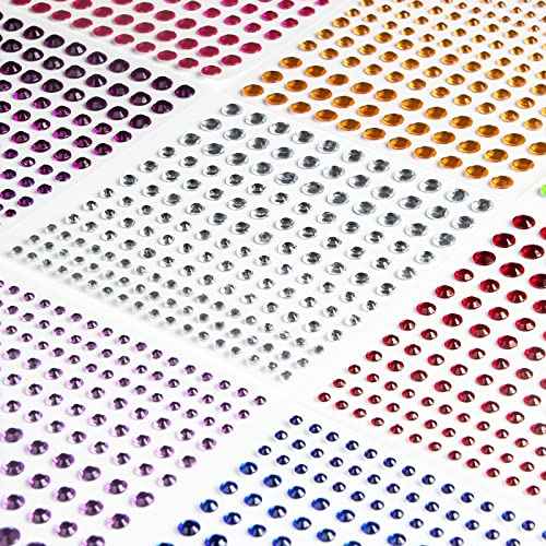 2310 PCS Self Adhesive Rhinestone Gem Stickers for Face Nail Body Makeup Festival,4 Size 14 Sheets Bling Jewels Stickers Earrings for DIY Kids Craft Card Decorations