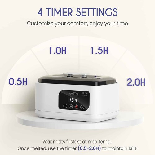 Wattne Paraffin Wax Machine for Hands & Feet – Paraffin Wax Warmer Moisturizing Kit with Auto-Timer & Precision Temperature Control, Paraffin Wax Bath for Arthritis, Dry Skin Care, Home Spa-White