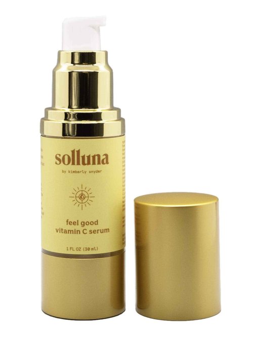 Plant-Based Anti-Aging Vitamin C Serum — Hydrating, Firming & Soothing Facial Serum — Hyaluronic Acid, Asc2P & Botanicals — Solluna by Kimberly Snyder (1oz) Vegan, Cruelty-Free, Non-Toxic & Non-GMO