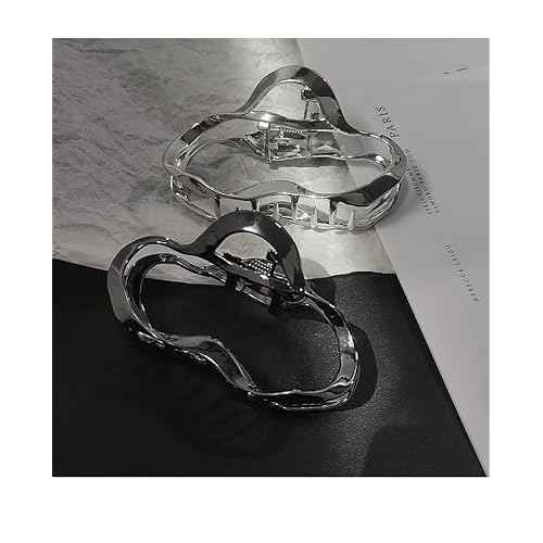 Oval Metal Hair Claw Clips - 2PCS Large Hair Styling Accessories for Women and Girls