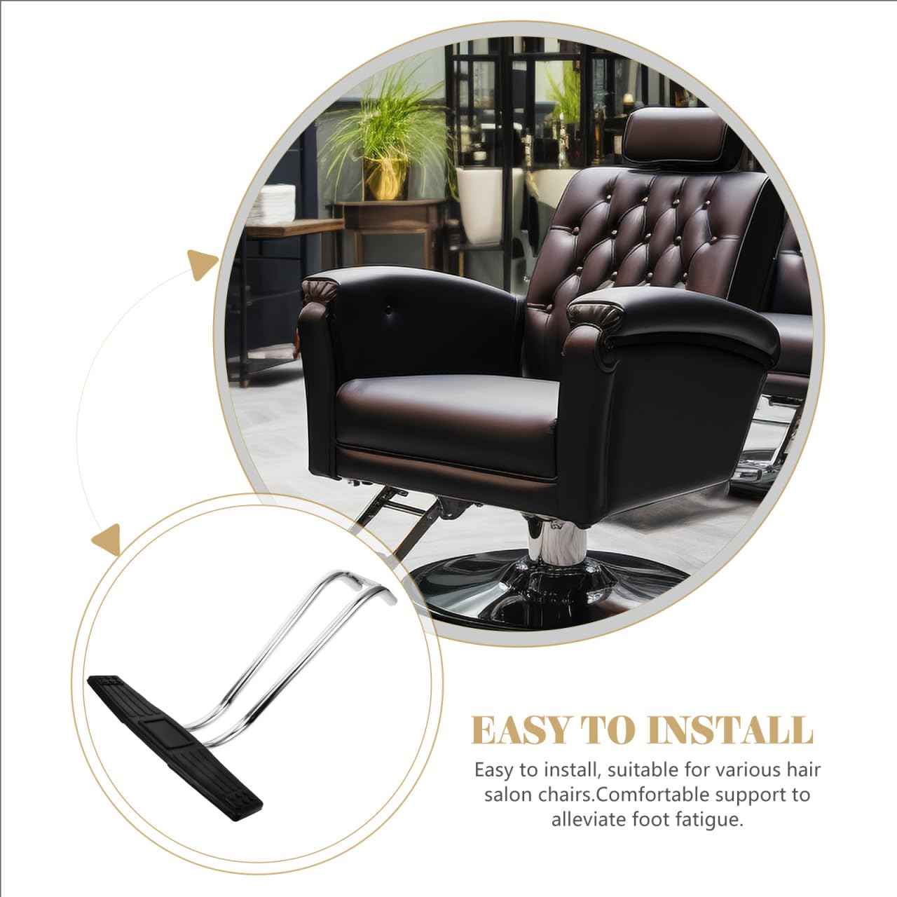 Housoutil Hair Salon Chair Foot Pad Salon Chair Legrest Elevating Footplate Couch Feet Pad Foot Rest Attachment Universal Stainless Steel Pedicure Stand