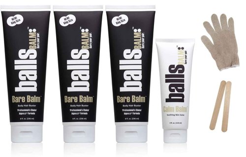 The Bare Pair Triple Pro Pac King Kombo - Body Hair Management System (w/Exfoliating Glove)