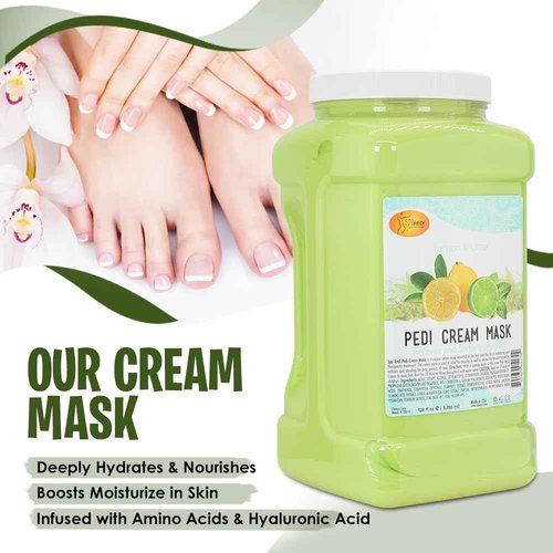 SPA REDI - Body and Foot Cream Mask, Lemon, 128 Oz - Pedicure Massage for Tired Feet and Body, Hydrating, Fresh Skin - Infused with Hyaluronic Acid, Amino Acids, Panthenol, Comfrey Extract