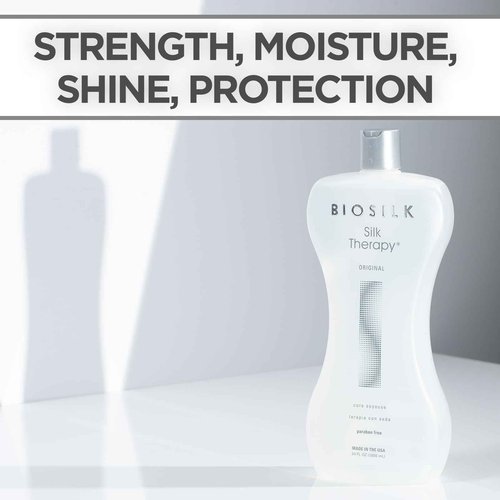 BioSilk Silk Therapy Original, Reconstructing Treatment For Adding Shine & Helping Prevent Split Ends, Sulfate, Paraben, & Cruelty-Free, 34 Oz