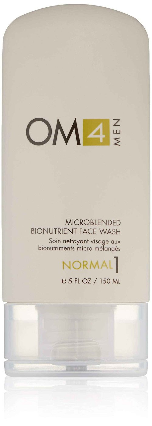 Organic Male OM4 Normal Step 1 - Microblended Bionutrient Face Wash - Antioxidant and Vitamin C Rich Gel Cleanser for men with Normal Skin Types