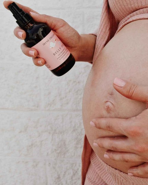 Irene Organics Belly Bundle – 5 Piece Pregnancy Skincare Gift Set with Organic Belly Butter & Natural Body Oil for Stretch Marks (5 piece set)