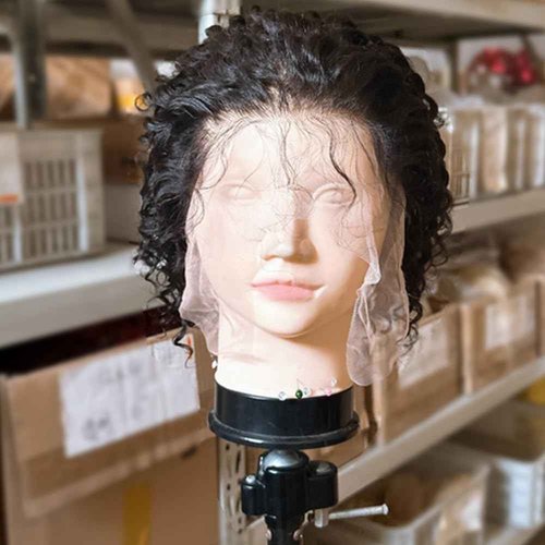 yimisunny Hair Full Lace Wigs Human Hair Wet Curly Full Lace Human Hair Wigs for Women Deep Wave HD Transparent Pre Plucked Bleached Knots With Baby Hair 7 Inch