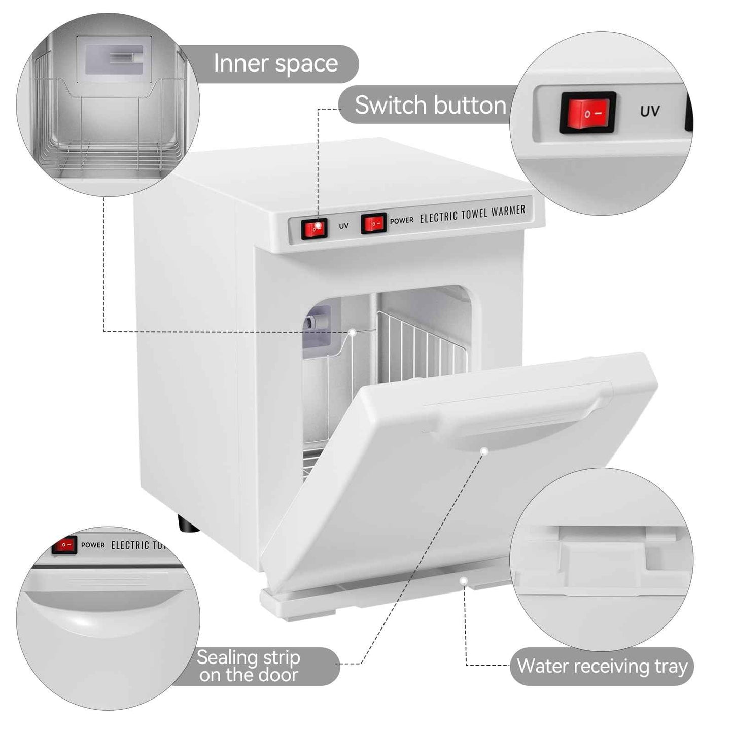 HYTOBP Hot Towel Warmer for Spa, 5L Thermostatic Towel Heater, 2-in-1 Professional Mini Towel Warmer, Beauty Salon and Spa Towel Warmers for Facial.(5L-White)