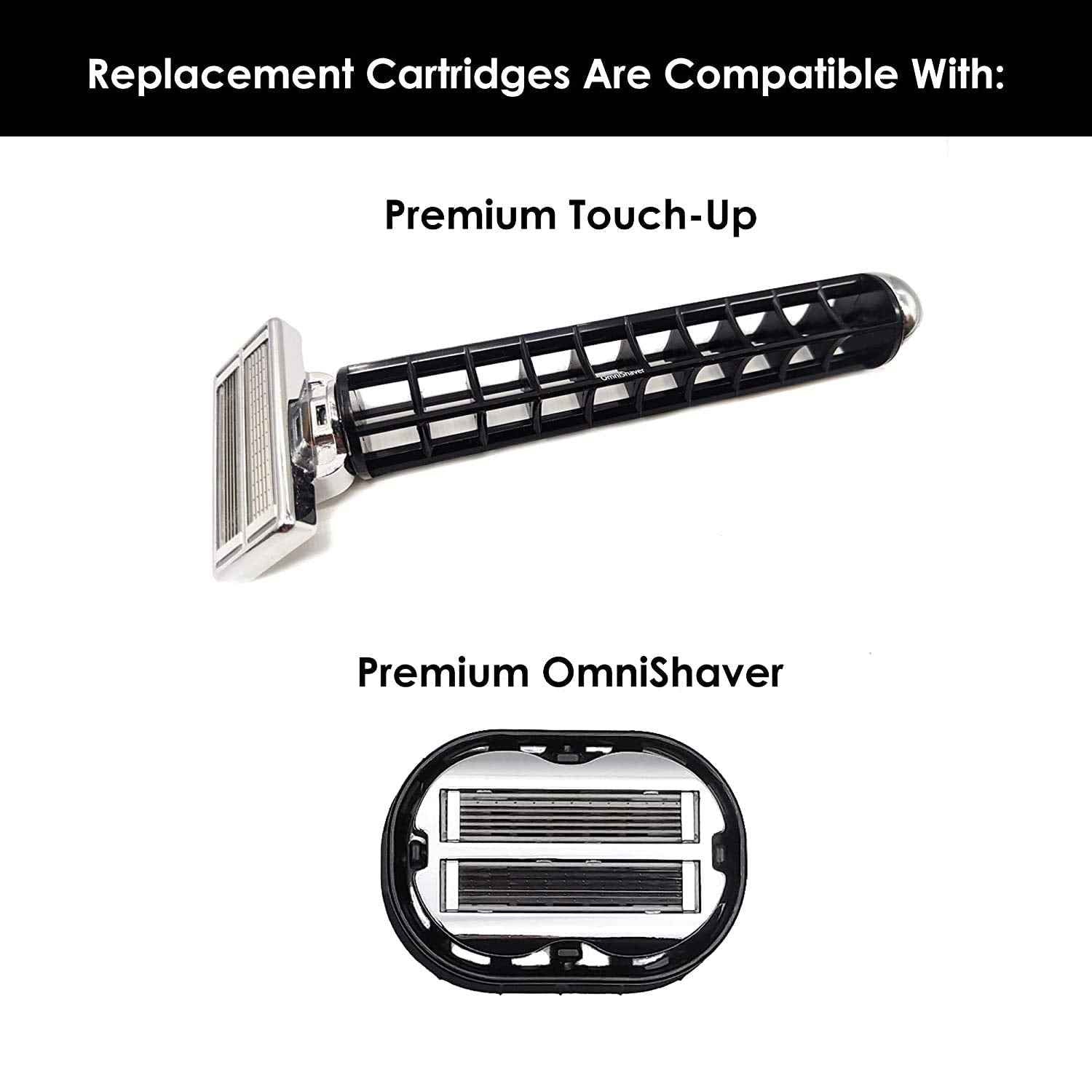 3 Pack Premium Omnishaver Replacement Cartridge Refill Kit with One Blade Removal Tool - An Alternative to Disposable, Self Cleans & Strops During Use - Durable Smooth & Comfortable 12 Cartridges