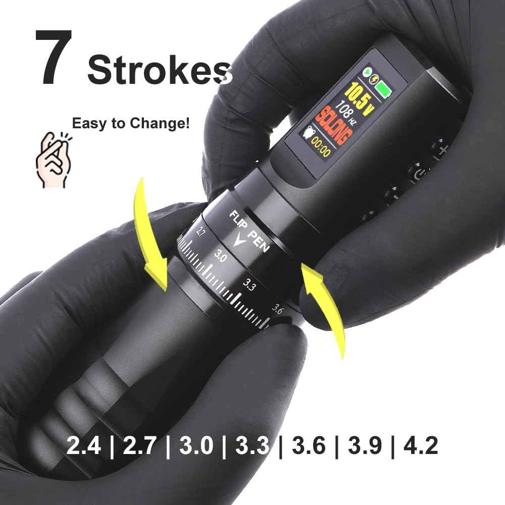 Nazzor Tattoo Kits Tattoo Machine with 1800mAh LED Display 40PCS Needles and 14 Ink Black