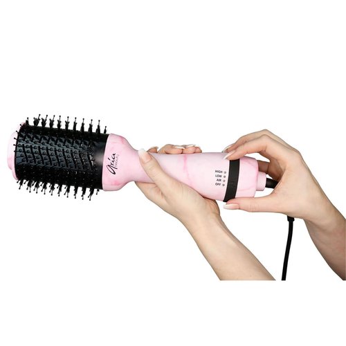 Aria Beauty Blow Dry Brush - Blow Dryer with Adjustable Heat and Speed Settings - Dual-Bristle Design for Smoothness and Volume - Pink Marble - 1 pc