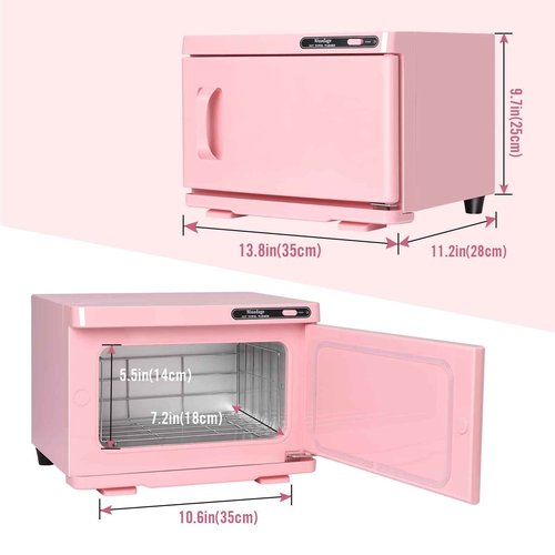 Niuadage Hot Towel Warmer Cabinet 8L, Facial & Spa Towel Warmer Auto Reheat, Perfect for Estheticians - Pink