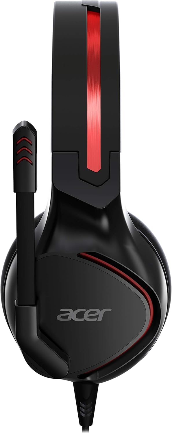 Acer Nitro Gaming Headset (Adjustable Headband, Omnidirectional Microphone, 100 dB Sensitivity) Black/Red