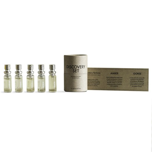 Laboratory Perfumes Discovery Set | 5 x 5ml Eau de Toilette | Gender-Free, Nature-Inspired Fragrances | Amber, Gorse, Samphire, Tonka, Helios | Unique Gift Set, Travel Set