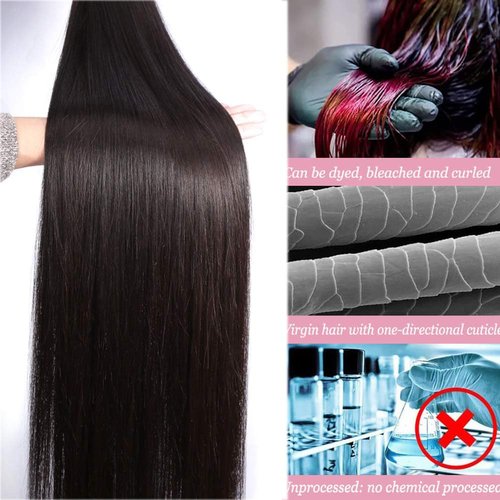 Human Hair Bundles Straight Bundles Human Hair 20 20 20 Inch 100% Unprocessed Brazilia Virgin Hair Double Weft Weave Deals Natural Black - 3 Pack, Style Keep Texture Silky Soft, Hair Extension