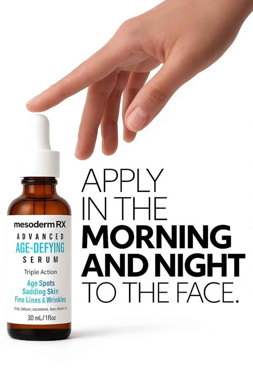 Mesoderm RX Advanced Age-Defying Serum, Triple Action for Age Spots, Sagging Skin, Fine Lines & Wrinkles, 1 fl oz