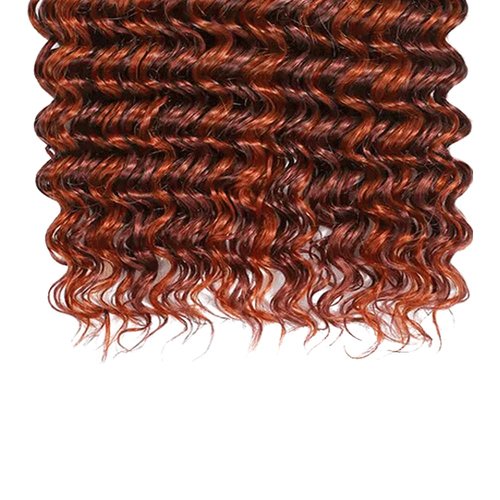 Highlight Bundles P33/350 Deep Curly Human Hair Bundle Ombre Ginger Brown 3 Bundles 20 22 24 Inch Two Tone Color 33 Copper Mixed With Ginger Orange Bundle 300G