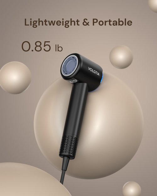 Volgtia Hair Dryer with Diffuser for Curly Hair, Blow Dryer, 110000 RPM Professional High Speed Hairdryer with Negative Ions, 1400W Blow Dryer with 6.5 Ft Cord Fast Drying for Women Men