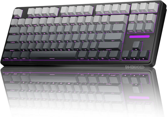 AUSDOM Wireless Mechanical Gaming Keyboard: 10000mAh Battery Tri-Mode 2.4G/BT5.3/USB-C Hot Swappable Custom Keyboard with RGB Backlit, Side Printed PBT Keycaps, 15-Layer Gasket Structure, Topographic