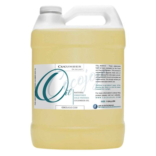 Dr Joe Lab Cucumber Seed Oil - Pure, Unrefined, Cold Pressed, Undiluted, Non-GMO, Virgin Carrier Oil for Skin, Hair, Nails, Body, Face, Beard - 1 Gallon - Nourishing Hydrating Moisturizing Bulk