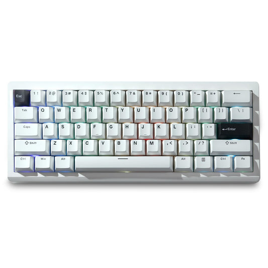 ZMX GMK61 60% Wireless Mechanical Keyboard,Tri-Mode BT5.0/2.4G/USB-C Wired RGB Backlit Gaming Keyboard Hot-Swappable Linear Switch Gasket Keyboard Mini 61 Keys Custom Keyboard with Software (White)