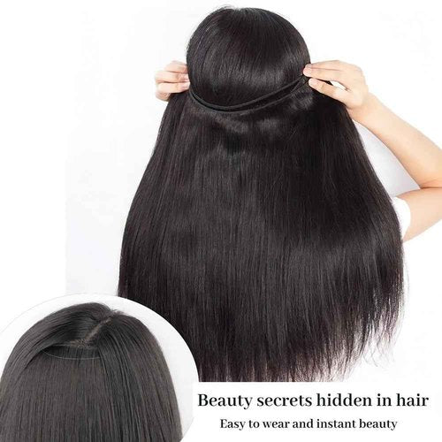 Uniferry 12A Straight Human Hair Bundles Brazilian Human Hair Bundles 22 Inch 100% Unprocessed Virgin Bundles Human Hair 1 Bundles Human Hair Double Weft Remy Hair Bundles Natural Black Deals