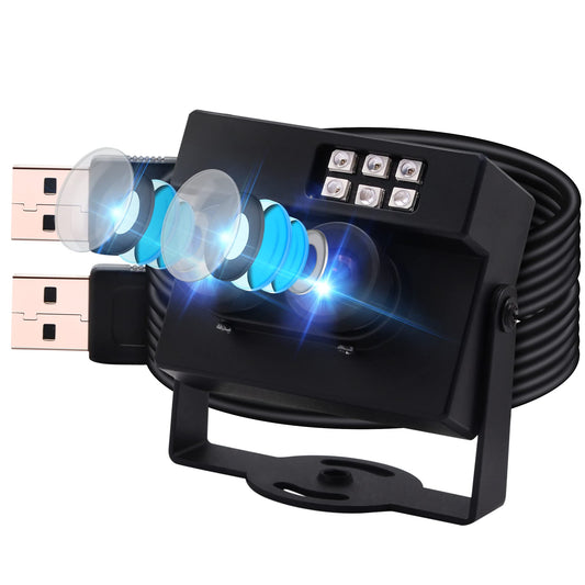 1080P USB Camera Dual Lens Day Night Vision Webcam with IR LED for Computer and Raspberry Pi WDR PC Camera Mini UVC USB2.0 Web Camera Auto IR Infrared USB Security Camera HD AR0230 USB with Camera