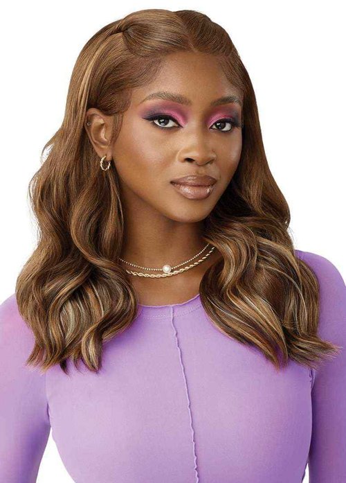 Outre Lace Front Wig - Perfect Hair Line 13X4 - Swoop Series - Swoop 4 (JET BLACK 1)
