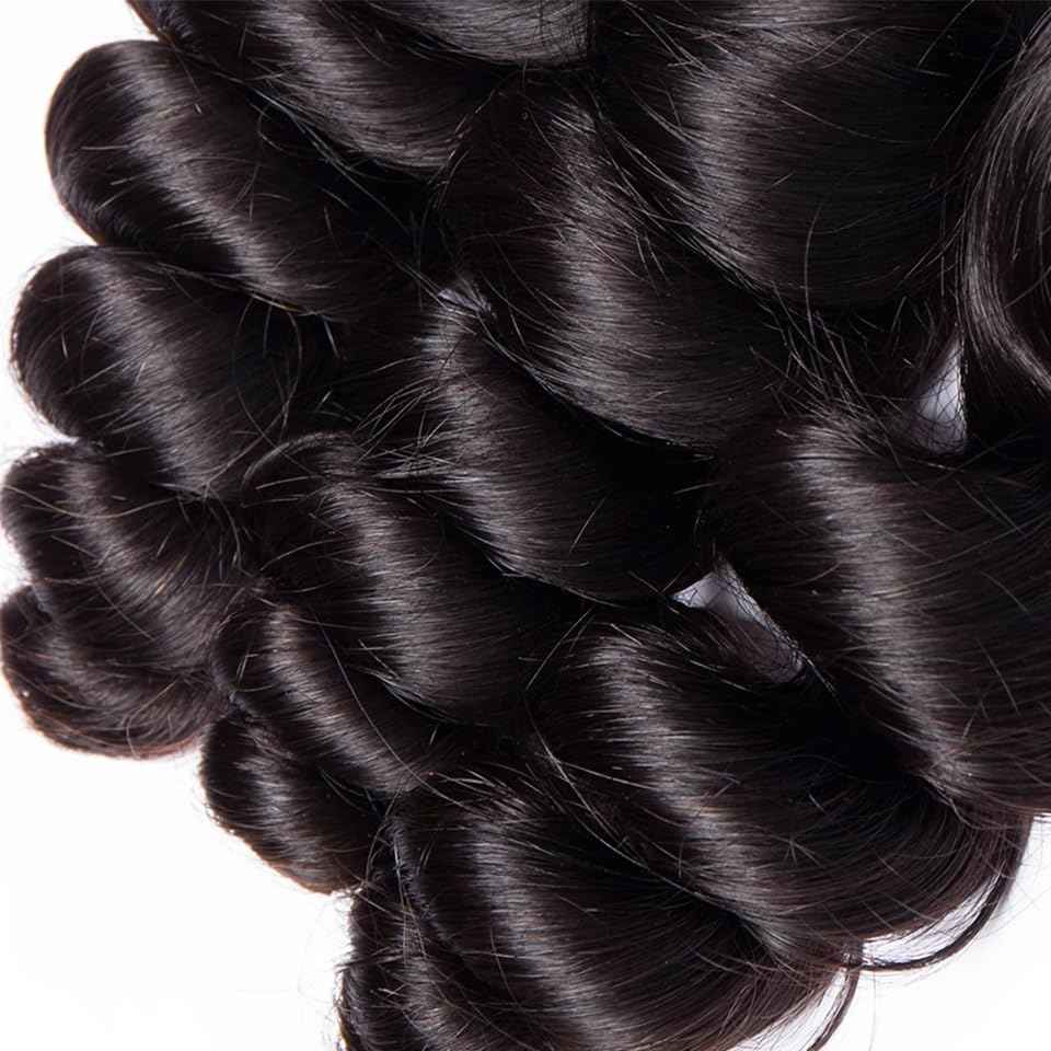26 28 30 Inch Loose Wave Human Hair Bundles Natural Black Loose Wave Bundles Mixed Length 3 Bundle Hair Extensions