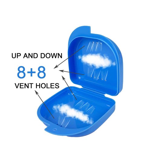Maoerdental 120PCS Retainer Cases Bulk with 10 Colors, Larger Size Dental Retainer Box with Vent Holes, Aligner Case Mouth Guard Denture Box for Travel Home Office
