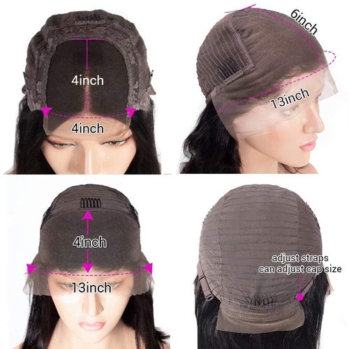 QUINLUX WIGS Body Wave Short Bob Human Hair Wig 13x6 HD Transparent Lace Front Human Hair Wig Brazilian Hair Natural Color 150% Density Short Wigs Ocean Wave Pre Plucked With Baby Hair For Women 8Inch