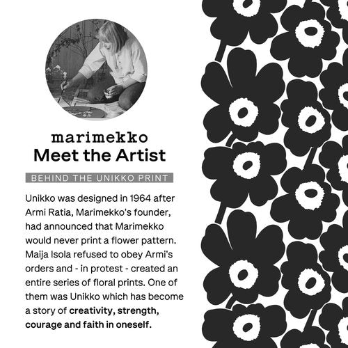 MARIMEKKO Tiise Mini Unikko Terry Cotton Cosmetic Bag (Black) – Floral Cosmetic Bag to Include in your Travel Essentials – 7x4x3 in