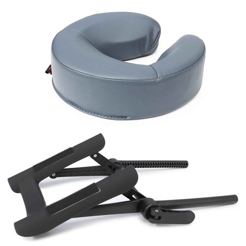 MASTER MASSAGE Universal Ergonomic Dream Adjustable Massage Table Face Cradle and Universal Face Cushion/Face Pillow Set - Massage Table/Massage Chair Headrest Platform Set (Crescent Round Royal Blue)