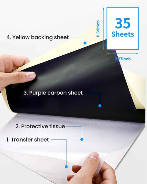 Phomemo M08F Bluetooth Tattoo Stencil Printer & Tattoo Transfer Paper - 45 Sheets A4 Size Portable Stencil Printer for Tattooing, Compatible with Smartphone & PC, Silver