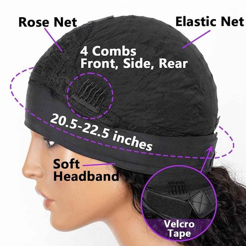 Claudianie Water Wave Headband Wig Human Hair for Black Women - 20 Inch Brazilian Virgin Hair Glueless None Lace Front Wig - Natural Black 150% Density