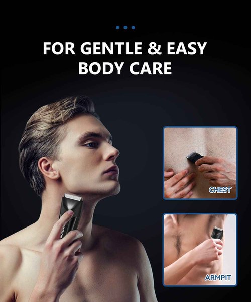 ROMISA Ball Trimmer Men, Body Hair Trimmer Men, Pubic Hair Trimmer Men, Manscape Trimmer for Men, Ball Shaver, Body Groomer Men, 7000 RPM with USB Recharge Dock Cordless Use, Waterproof