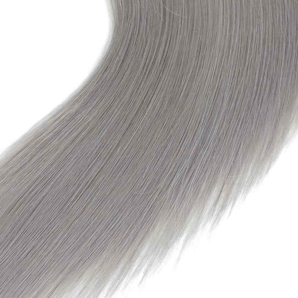 26 28 30 inch Silver Human Hair Bundles Grey Straight Bundles Gray Hair Weave Double Weft Silver Straight Bundle