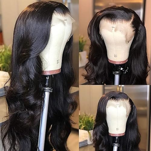 Body Wave Lace Front Wigs Human Hair Pre Plucked HD Transparent 13x6 Lace Frontal Wigs Human Hair 180% Density Human Hair Lace Front Wig for Women with Baby Hair Glueless Wig 22 Inch