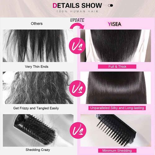 YISEA Hair Bundles Loose Deep Wave Bundles Human Hair 14 16 18 Inch 16A Raw Brazilian Virgin Human Hair Bundles Straight 3 Bundles Human Hair Full and Thick Natural Black Color