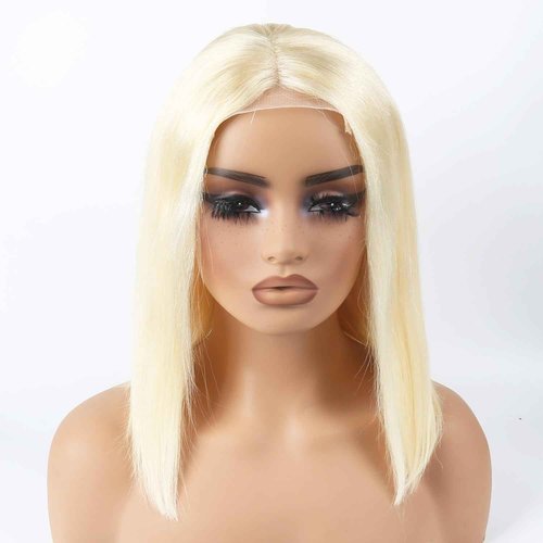 Unipearl 613 Lace Front Wigs Human Hair Short Bob Blonde Wig Human Hair 4x4 HD Transparent Lace Closure Wigs for Women Straight Glueless Wigs Pre Plucked 12inch 180 Density