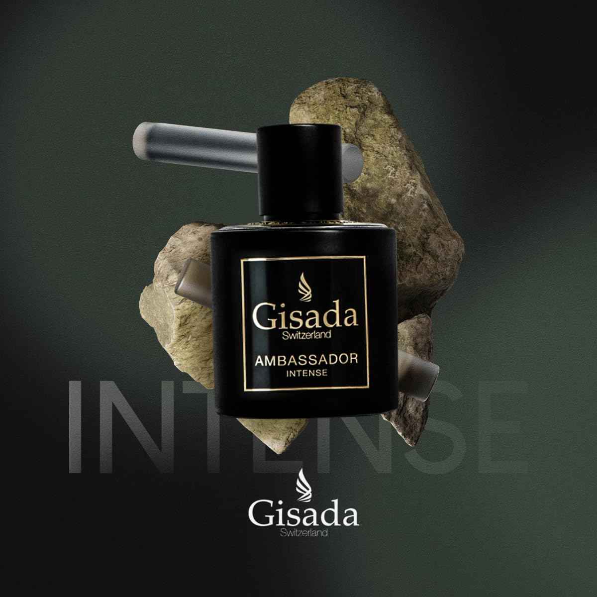 Gisada Ambassador Intense Cologne for Men - Perfume for Men with Strong, Masculine Scent & Classic Fragrance - Lasting Scent with Warm, Citrusy, Spicy, Oriental Notes - Made in Switzerland, 1.7 fl.oz.
