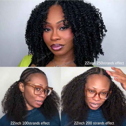 Knotless Pre Separated Human Hair Crochet Extensions for Braids Afro Kinky Curly Brazilian Virgin Feather Hair Bundles Boho Twist Braiding Hair for Black Women 16inch 120g